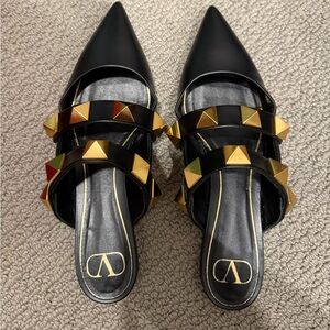 Valentino Roman Stud Flat - Mule